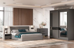 Кровать двойная №4 с основанием (Серый) в Карталах - kartaly.mebel24.online | фото 3