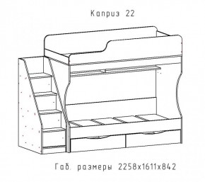 КАПРИЗ-22 Кровать двухъярусная 800 настил ЛДСП в Карталах - kartaly.mebel24.online | фото 2