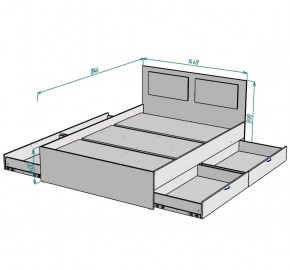 Кровать Ольга L35 (1400) 4 ящика в Карталах - kartaly.mebel24.online | фото 2