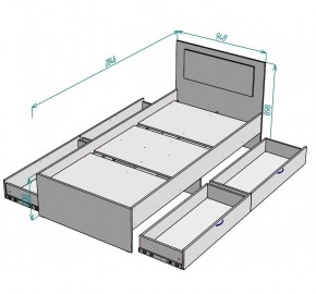 Кровать Ольга L38 (900) 4 ящика в Карталах - kartaly.mebel24.online | фото 2