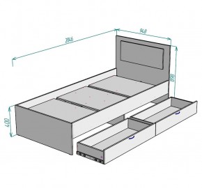 Кровать Ольга L47 (900) 2 ящика в Карталах - kartaly.mebel24.online | фото 2