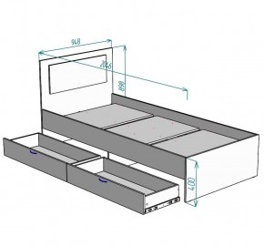 Кровать Ольга L48 (900) 2 ящика в Карталах - kartaly.mebel24.online | фото 2