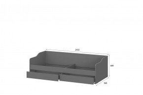 Кровать КР 2 + основание ДСП Лайт (универсальная) Графит в Карталах - kartaly.mebel24.online | фото 2