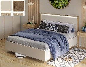 Кровать (Светло-серый U750 ST9/Дуб Галифакс Табак) 1400 в Карталах - kartaly.mebel24.online | фото