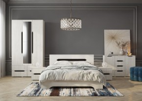 Кровать Вега 1,4 + основание (Крафт белый - Венге) в Карталах - kartaly.mebel24.online | фото 3