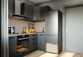 Кухня угловая Антрацит 2200х1000 (Стол. 38мм) в Карталах - kartaly.mebel24.online | фото