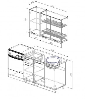 Кухонный гарнитур Графика 1200 (Стол. 26мм) в Карталах - kartaly.mebel24.online | фото 2