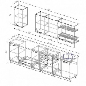 Кухонный гарнитур Жемчуг 2800 (Стол. 38мм) в Карталах - kartaly.mebel24.online | фото 2