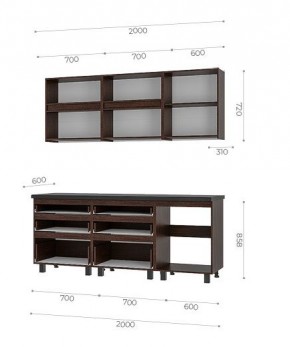 Кухонный гарнитур Лофт 2.0 (Дуб Крафт/Венге) в Карталах - kartaly.mebel24.online | фото 3