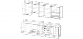 Кухонный гарнитур Санторини 3000 h950 (Стол. 26мм) в Карталах - kartaly.mebel24.online | фото 2