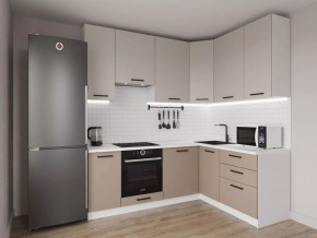 Кухонный гарнитур угловой Каппучино 2200*1600 h 950 (Стол. 38мм) в Карталах - kartaly.mebel24.online | фото