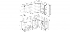 Кухонный гарнитур угловой Каппучино 2200*1600 h 950 (Стол. 38мм) в Карталах - kartaly.mebel24.online | фото 2