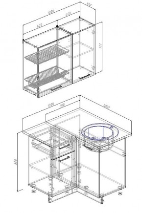 Кухонный гарнитур угловой Муссон 1000х1000 (Стол. 26мм) в Карталах - kartaly.mebel24.online | фото 2