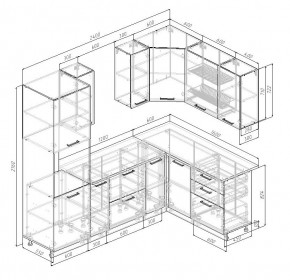 Кухонный гарнитур угловой Трансильвания 2400x1600 мм (Стол. 38 мм) в Карталах - kartaly.mebel24.online | фото 2