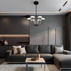 Люстра на штанге Eurosvet Fungo 50388 LED черный в Карталах - kartaly.mebel24.online | фото 3