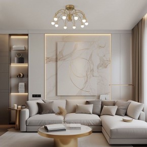 Люстра на штанге Eurosvet Ragno 90031/10 LED золото в Карталах - kartaly.mebel24.online | фото 4