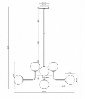 Люстра на штанге Maytoni Erich MOD221-PL-08-N в Карталах - kartaly.mebel24.online | фото 3