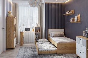 МИЛАН Детская (Дуб Золотой/Белый матовый) в Карталах - kartaly.mebel24.online | фото 47