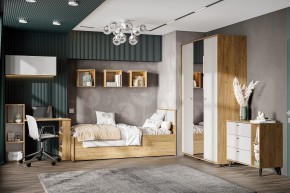 МИЛАН Спальня (Дуб Золотой/Белый матовый) в Карталах - kartaly.mebel24.online | фото 45