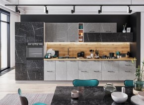 Модульная кухня Марбл мрамор лайт/мрамор дарк в Карталах - kartaly.mebel24.online | фото 1