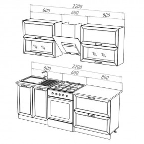 МОНАКО Кухонный гарнитур 1,6 м Компоновка №2 в Карталах - kartaly.mebel24.online | фото 3