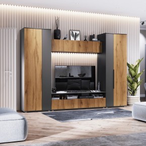 МОНИКА Гостиная (модульная) темно серый в Карталах - kartaly.mebel24.online | фото 1