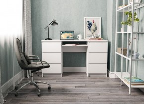 МОРИ МС-2 Стол 6 ящиков (белый) в Карталах - kartaly.mebel24.online | фото