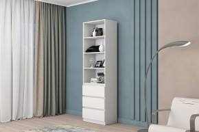 МС "Хилтон" Стеллаж (Белый текстурный) в Карталах - kartaly.mebel24.online | фото