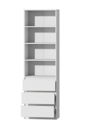 МС "Хилтон" Стеллаж (Белый текстурный) в Карталах - kartaly.mebel24.online | фото 2