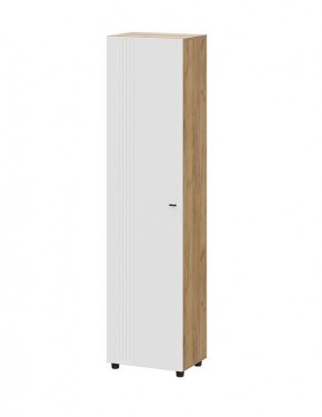 МИЛАН Шкаф одностворчатый (Дуб Золотой/Белый Матовый) в Карталах - kartaly.mebel24.online | фото