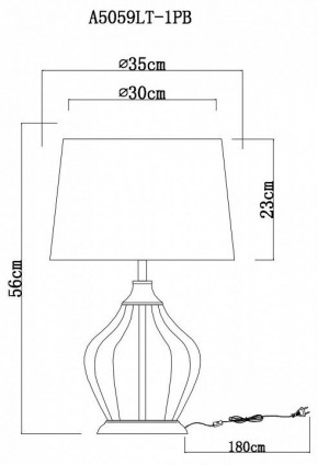 Настольная лампа декоративная Arte Lamp Baymont A5059LT-1PB в Карталах - kartaly.mebel24.online | фото 3