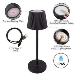 Настольная лампа декоративная Arte Lamp Fuyue A1616LT-1BK в Карталах - kartaly.mebel24.online | фото 3