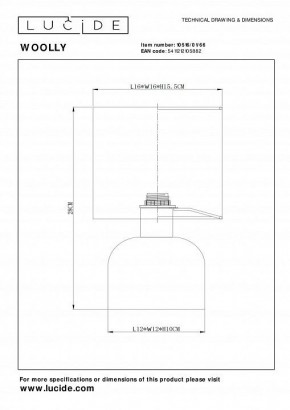 Настольная лампа декоративная Lucide Woolly 10516/01/66 в Карталах - kartaly.mebel24.online | фото 4