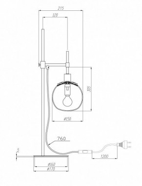 Настольная лампа декоративная Maytoni Erich MOD221-TL-01-N в Карталах - kartaly.mebel24.online | фото 3