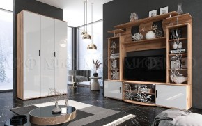 Пенал Виста (Белый глянец/Дуб крафт) в Карталах - kartaly.mebel24.online | фото 3