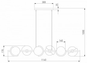 Подвесная люстра Eurosvet Moity 70149/6 черный/латунь в Карталах - kartaly.mebel24.online | фото 5