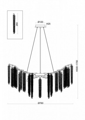 Подвесная люстра Freya Mineral FR1010PL-10G в Карталах - kartaly.mebel24.online | фото 2
