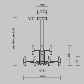 Подвесная люстра Maytoni Arana MOD401PL-L72BS3K в Карталах - kartaly.mebel24.online | фото 5