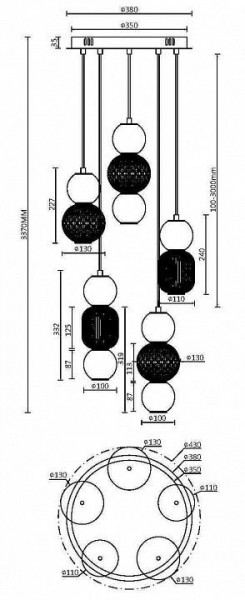 Подвесная люстра Maytoni Drop MOD273PL-L80G3K в Карталах - kartaly.mebel24.online | фото 2