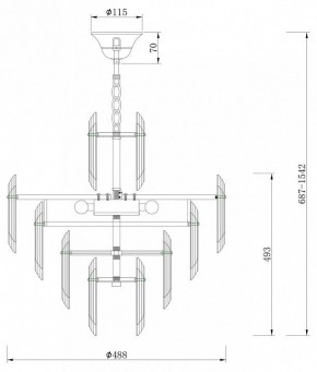 Подвесная люстра Maytoni Flare DIA200PL-06G в Карталах - kartaly.mebel24.online | фото 7