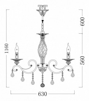 Подвесная люстра Maytoni Grace ARM247-06-G в Карталах - kartaly.mebel24.online | фото 3