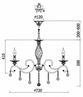 Подвесная люстра Maytoni Grace RC247-PL-08-R в Карталах - kartaly.mebel24.online | фото 3
