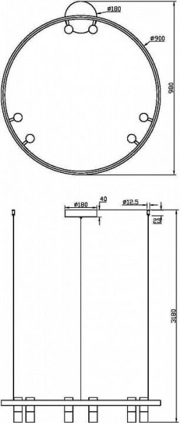 Подвесная люстра Maytoni Halo MOD102PL-L42BK в Карталах - kartaly.mebel24.online | фото 4