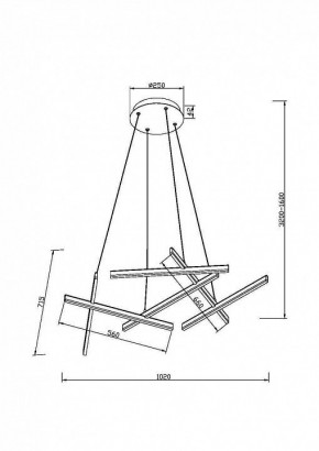 Подвесная люстра Maytoni Line MOD016PL-L80GK в Карталах - kartaly.mebel24.online | фото 4