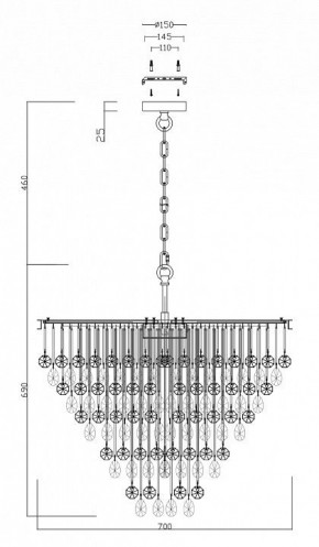 Подвесная люстра Maytoni Linn MOD091PL-09CH в Карталах - kartaly.mebel24.online | фото 3