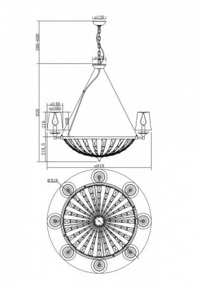 Подвесная люстра Maytoni Pantheon H021PL-08CH в Карталах - kartaly.mebel24.online | фото 4