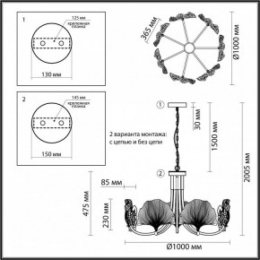 Подвесная люстра Odeon Light Ventaglio 4870/7 в Карталах - kartaly.mebel24.online | фото 6