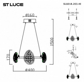 Подвесная люстра ST-Luce Enigma SL6018.203.48 в Карталах - kartaly.mebel24.online | фото 4