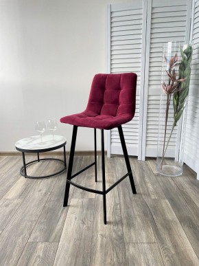 Полубарный стул CHILLI-QB SQUARE винный #16, велюр / черный каркас (H=66cm) М-City в Карталах - kartaly.mebel24.online | фото 4