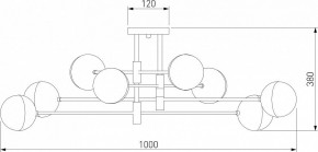 Потолочная люстра Eurosvet Nuvola 70129/8 латунь в Карталах - kartaly.mebel24.online | фото 3